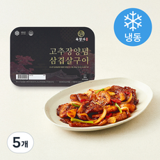 육향가 고추장 양념 삼겹살 구이 (냉동), 300g, 5개