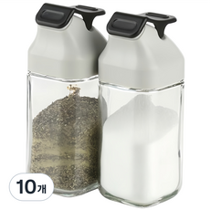 시노글라스 원터치 양념병 블랙, 10개, 80ml