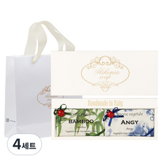 알카미아비누 비누 뱀부 200g + 엔지 200g + 선물상자 아이보리 세트 + 쇼핑백, 4세트