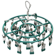 WE CHAMP 不鏽鋼圓形晾曬夾 24夾 Z0068, 綠色