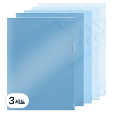 동아피엠에스 그라데이션 L홀더 파일 5종 세트, 블루, 3세트