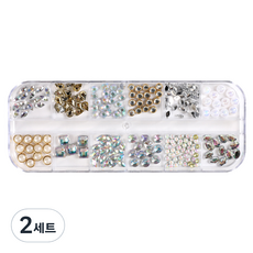 MEIBROWN DIY美甲水鑽配件迷你套組 12件組 MSM09, 混合顏色, 2套