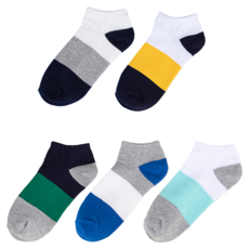 Base Alpha Essential Kids 兒童多色運動短襪5件組 11~12歲適用