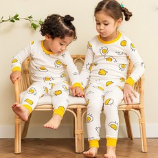 Maykids 童款圓滾滾荷包蛋30支棉長袖家居服套裝