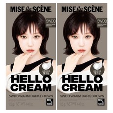 미쟝센 뉴 헬로크림 일반염모제, 웜다크브라운, 2개