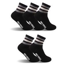 PRO-SPECS 男性運動中筒毛圈襪 5雙 L19, 黑色, 5個