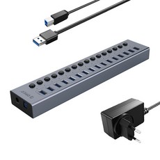 ORICO 奧睿科 BT2U3-16AB 16埠有電源USB集線器, 灰色, 基本產品購買