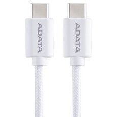 ADATA 威剛 USB-C 對 USB-C 傳輸線, 1m, 白色, 1盒