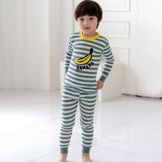 Maykids 女童款香蕉條紋30支紗家居套裝