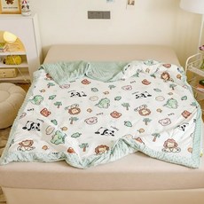 Annette 幼稚園針織荳荳棉被組 柔軟親膚, 動物集 白色, 120 x150cm