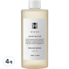 화이트센트 크림샤워 모이스처 바디워시 프레쉬 로즈, 4개, 350ml