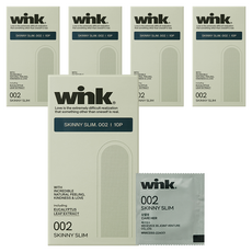 동아제약윙크 스키니 슬림 002 일반형 콘돔, 10개입, 5개