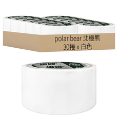 polar bear 北極熊 彩色OPP膠帶 PPT4840W 4.8cm x 3.64m 6捲, 白色, 5盒