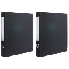 Alpha Web D型環活頁夾 A4 3孔 3cm AB948-7, 黑色, 2個
