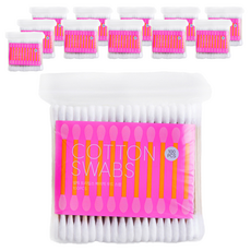 nelik 木軸棉花棒, 12個, 100入