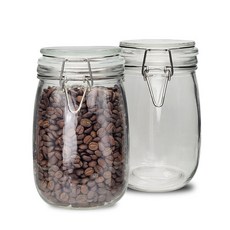 Mirkorea 多用途玻璃瓶 1000ml 2入 + 密封圈 4入, 1套