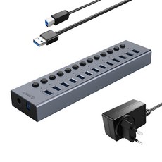 ORICO 奧睿科 13埠 有源USB集線器 BT2U3-13AB, 灰色
