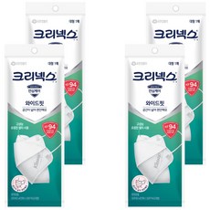 크리넥스 와이드핏 마스크 대형 KF94, 1개입, 4개, 화이트