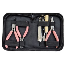 vavelop 串珠工藝 珠寶 DIY 飾品 工具 剪鉗 + 圓嘴鉗 + 平口鉗 + 錐子 + 開口圈戒指 + 鑷子 + 2種鑷子 套組, 1套