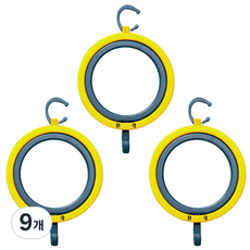 원형 모자 홀더 잡화걸이, 옐로우그린, 9개