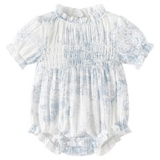 Bebeniz 抓皺細褶透氣短袖連身衣