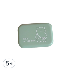 브랜드미 귀여운 곰돌이 렌즈 케이스, 그린, 5개