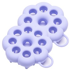 잇곰 乾淨熊 細密花朵矽膠洗髮刷, 2個, 紫色