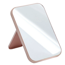 Mudas 柔彩圓角方形折疊式便攜桌鏡 15x22公分 粉色 1入