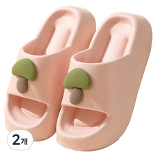 살림제작소 소음방지 통통 버섯 슬리퍼, 핑크, 2개
