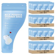 ROYALLIN 蘿林嚴選 攜帶式奶粉分裝袋 13 x 11 x 5cm 4g 30個, 藍色, 4盒