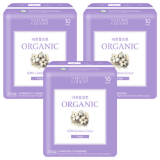 Natural Cotton 纖薄衛生棉, 10入, 3個