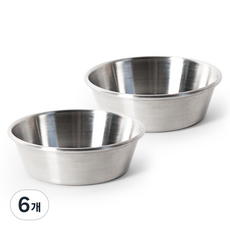 더나인 스텐 304 반찬 접시 6.7cm, 실버, 6개