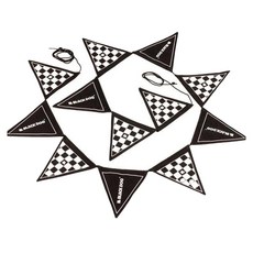 BLACK DOG 黑狗 12面黑白格掛旗 bd-qz002, 400 x 17cm, 黑和白