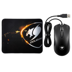 COUGAR 美洲獅 MINOS T1 電競 Wired 滑鼠滑鼠墊組合 Black 4000 DPI RGB Optical Sensor 原廠保固