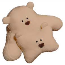 Ants 汽車白熊頸墊 + 腰墊, 腰部支撐, 1組, 米色