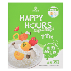 HAPPY HOURS 寶寶粥 6個月以上 2包, 田園椒菇菇, 300g, 26盒