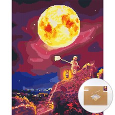 아트조이 DIY 보석 십자수 캔버스형 50 x 40 cm, 달따는꼬마, 1세트