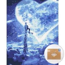 아트조이 DIY 보석 십자수 캔버스형 50 x 40 cm, 하트문, 1세트