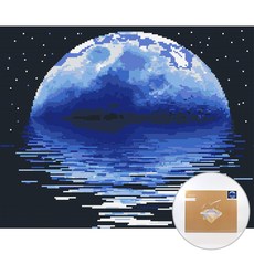 아트조이 DIY 보석 십자수 캔버스형 50 x 40 cm, 달이흐르는바다, 1세트