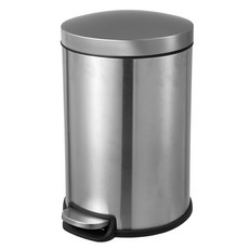 質感風格不鏽鋼矩形腳踏式垃圾桶 20L, 混色, 1個