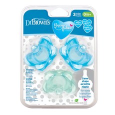 DrBrown's Happy 矽膠安撫奶嘴組, 0個月以上, 藍色 + 薄荷綠色, 2個