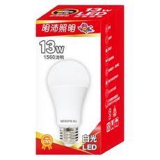 明沛 LED燈泡 13w, 白光 F6500, 1個