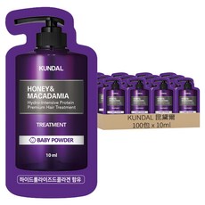 KUNDAL 昆黛爾 蜂蜜澳洲堅果護髮素隨身包 嬰兒爽身粉香 100包入, 1L, 1盒