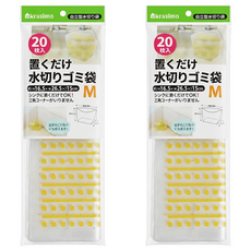 krasimo 日本進口 可立式瀝水角落廚餘袋 M 20入 2組 流理台浴室適用