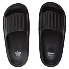 CARET 男女通用皺褶設計EVA緩震拖鞋, 黑色, 230