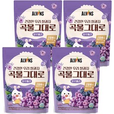 엘빈즈 건강한 우리 쌀과자 곡물그대로, 30g, 4개, 블루베리맛