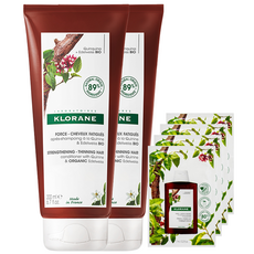 KLORANE 蔻蘿蘭 雪絨花微酸性頭皮護髮素200ml+洗髮精7ml 2包, 2組, 200ml