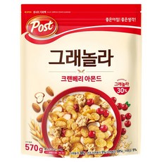 Post 格蘭諾拉蔓越莓杏仁麥片, 570g, 1包