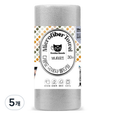 BonitaGoods 多用途超細纖維捲筒毛巾 30*30cm 灰色, 5個, 30個