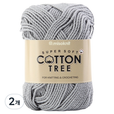 misoknit Cotton Tree 30支純棉編織線, 2個, 08 灰色